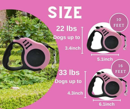 Pink Dog Leash 3m 5m Durable Leash Automatic Retractable Nylon Cat Lead Extension Puppy Walking Running Lead Roulette For Dog TRENDYPET'S ZONE