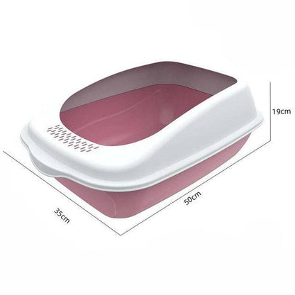 Pink Fully Enclosed - Semi-sealed Pet Cat Litter Box Fully Enclosed Anti-Splash Deodorant Cat Toilet for Cats Two-Way with Shovel High Capacity Cat Litter Tray - Trendypet's Zone