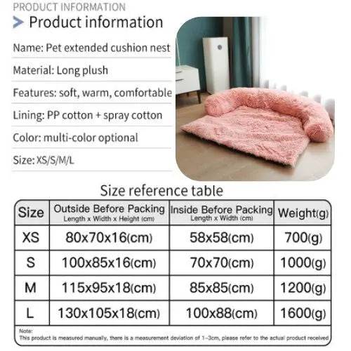 Pink Washable Removable Plush Pet Dog Bed Sofa House Mat Kennel Winter Warm Bed Pad Washable Dog Cushion Blanket Sofa Cover TRENDYPET'S ZONE