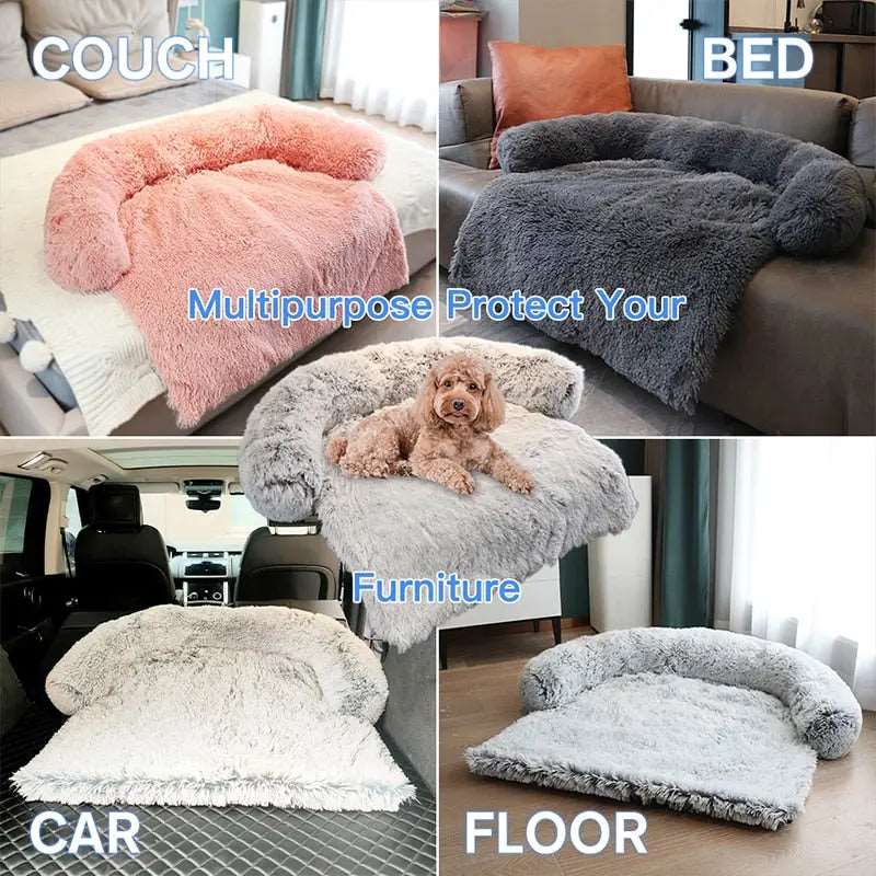 Pink Washable Removable Plush Pet Dog Bed Sofa House Mat Kennel Winter Warm Bed Pad Washable Dog Cushion Blanket Sofa Cover TRENDYPET'S ZONE