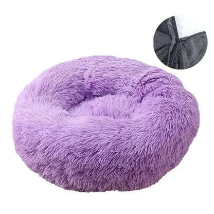 Purple Detachable Dog & Cat Bed With Zipper Round Mat Thicken Plush TRENDYPET'S ZONE