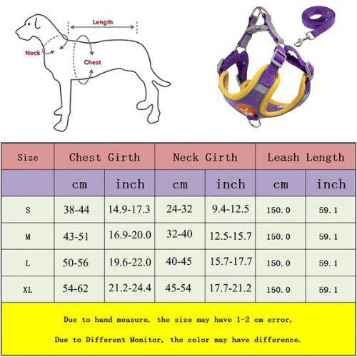 Purple Pet Dog Harness and Leash Set Adjustable Puppy Harness Vest Reflective Walking Lead Leash For Small Dogs Chihuahua TRENDYPET'S ZONE