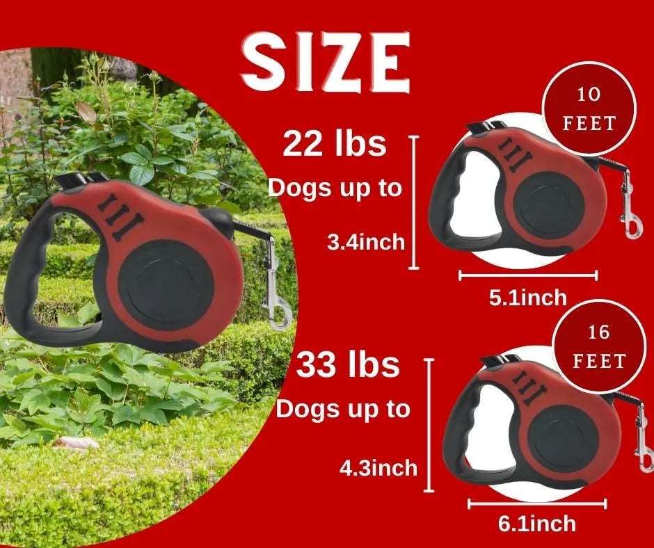 Red Dog Leash 3m 5m Durable Leash Automatic Retractable Nylon Cat Lead Extension Puppy Walking Running Lead Roulette For Dog TRENDYPET'S ZONE