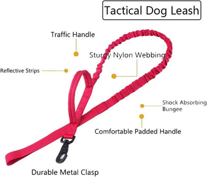 Red Durable Tactical Dog Collar Leash Set Military Pet Collars Heavy Duty For Dogs Training Accessories TRENDYPET'S ZONE