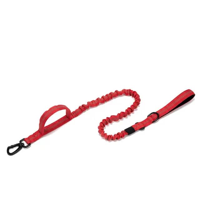 Red Tactical Dog Leash Elastic Dog Strap NO PULL Nylon Reflective Lead Traction Rope Training Walking Hunting Durable Dog Leash Line TRENDYPET'S ZONE