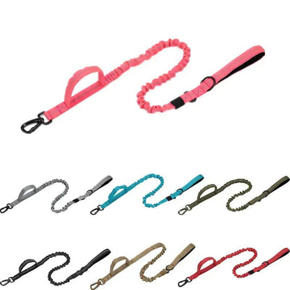 Red Tactical Dog Leash Elastic Dog Strap NO PULL Nylon Reflective Lead Traction Rope Training Walking Hunting Durable Dog Leash Line TRENDYPET'S ZONE