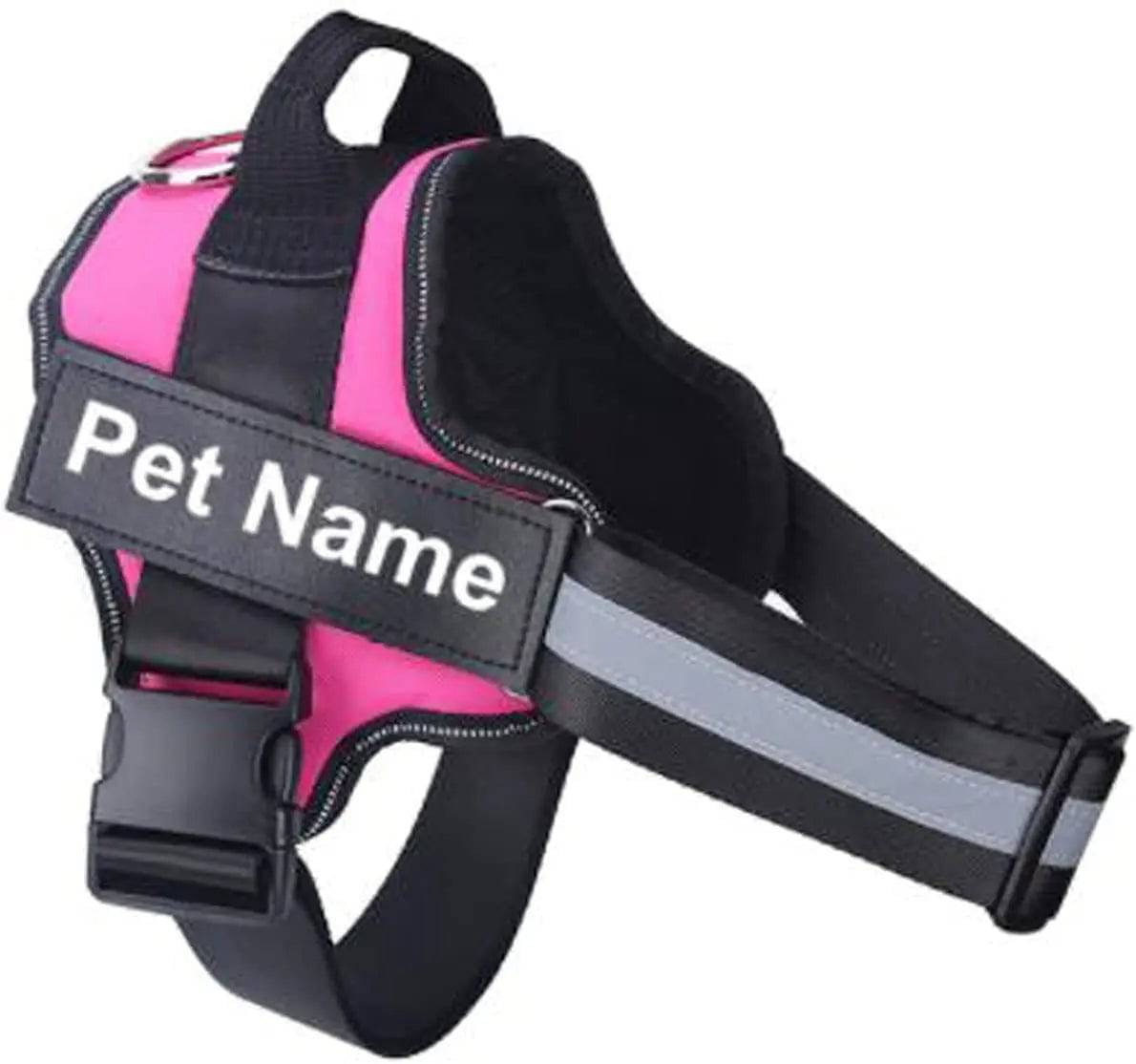 Rose Red Dog Harness No Pull Reflective Breathable Pet Harness With Name For Dogs Custom Patch Adjustable Outdoor Walking Dog Supplies TRENDYPET'S ZONE