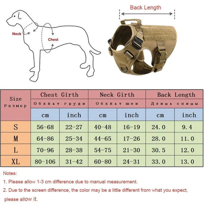 Sand Khaki Nylon Tactical Dog Harness And Leash Set Metal Buckle Big Dog Vest Durable Pet Harness For Small Large Dogs TRENDYPET'S ZONE