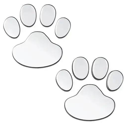 Silver 1pair/set 3D Stickers Paw Animal Dog Cat Cool Design Bear Foot Prints Footprint Decal Car Stickers for Auto Motorcycle TRENDYPET'S ZONE