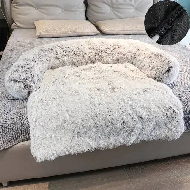 White Coffee Washable Removable Plush Pet Dog Bed Sofa House Mat Kennel Winter Warm Bed Pad Washable Dog Cushion Blanket Sofa Cover TRENDYPET'S ZONE