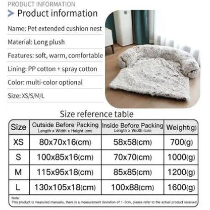 White Coffee Washable Removable Plush Pet Dog Bed Sofa House Mat Kennel Winter Warm Bed Pad Washable Dog Cushion Blanket Sofa Cover TRENDYPET'S ZONE