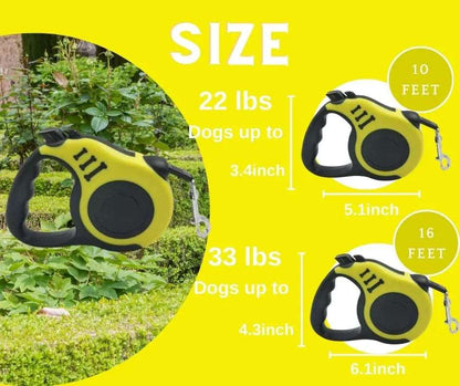 Yellow Dog Leash 3m 5m Durable Leash Automatic Retractable Nylon Cat Lead Extension Puppy Walking Running Lead Roulette For Dog TRENDYPET'S ZONE