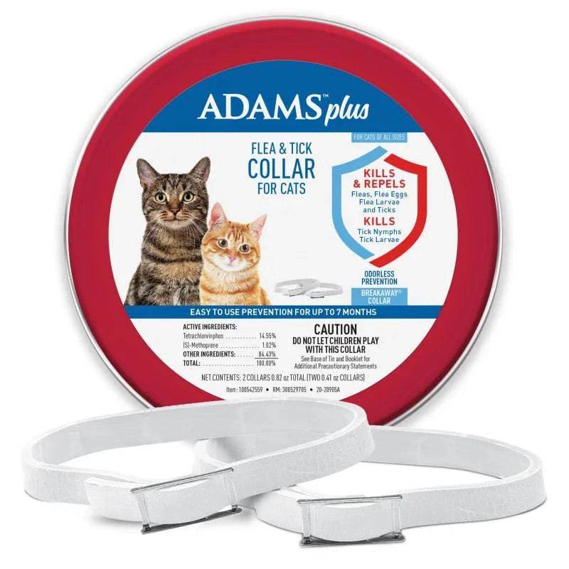 Adams Plus Flea & Tick Collar for Cats, Protection for 14 Months, One-Size-Fits-All, 7-Months Protection Each, 2 Collars - Trendypet's Zone