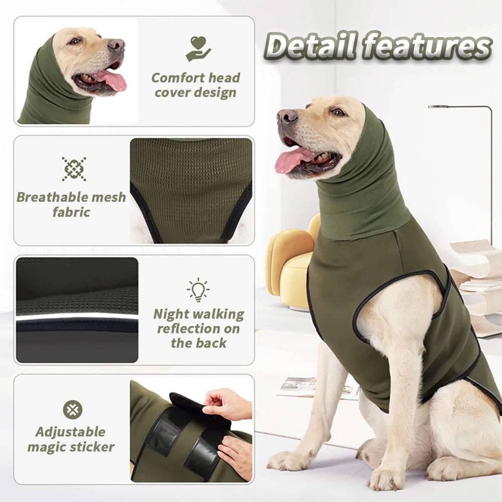 Army Green Dog Anti-Anxiety Vest Calming Jacket with Hoodie TRENDYPET'S ZONE