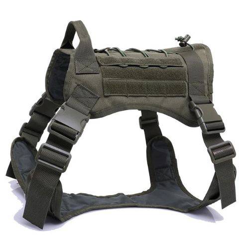 Army Green Tactical Dog Pet Vest With Bags Military Harness Leash Set TRENDYPET'S ZONE