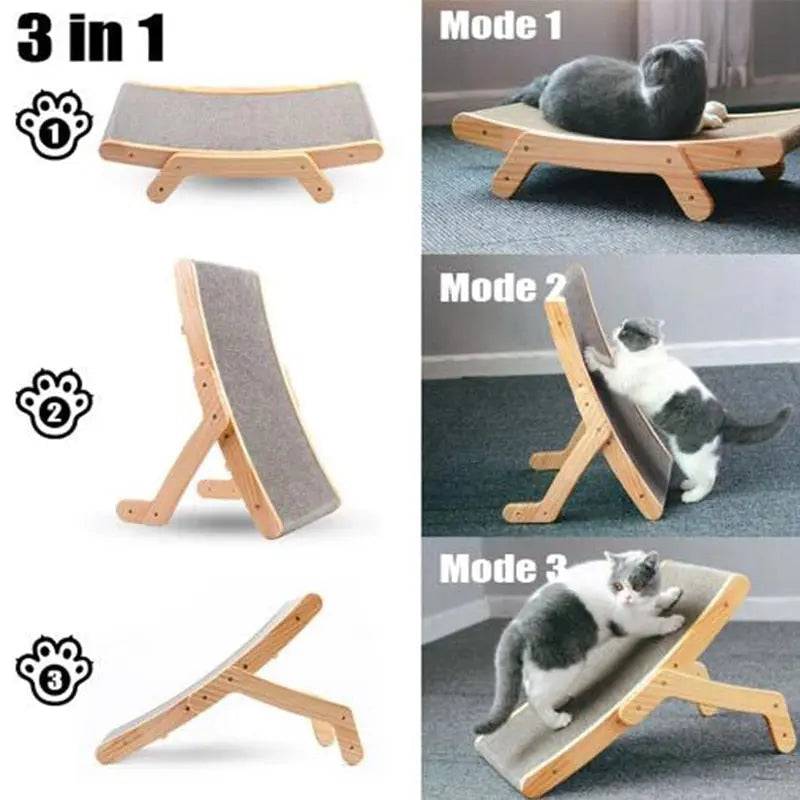 Bed Wood Anti Cat Scratcher Cat Scratch Board Bed 3 In 1 Pad Vertical Pet Cat Toys Grinding Nail Scraper Mat Training Grinding Claw - Trendypet's Zone