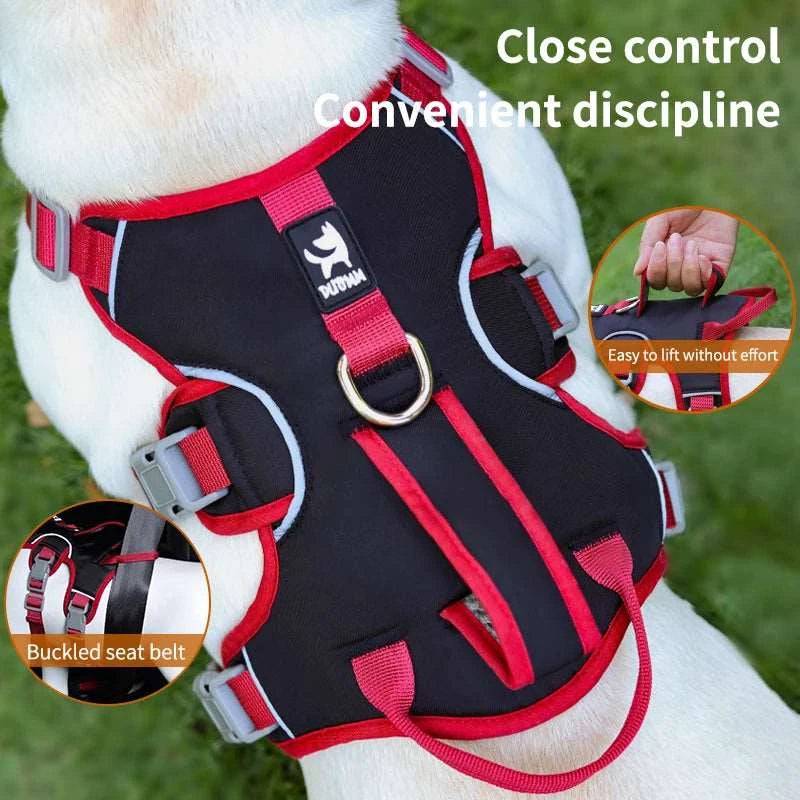 Beige Dog Harness NO PULL Outdoor Walking Breathable Reflective Adjustable Harness for Small Medium Large Dogs TRENDYPET'S ZONE