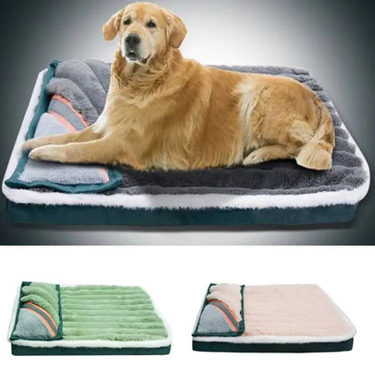 Beige Dog Sleeping Pad Bed With Pillow Soft And Comfortable Warm Removable And Machine Washable TRENDYPET'S ZONE