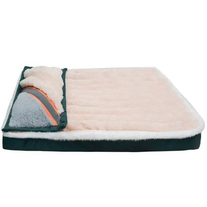 Beige Dog Sleeping Pad Bed With Pillow Soft And Comfortable Warm Removable And Machine Washable TRENDYPET'S ZONE