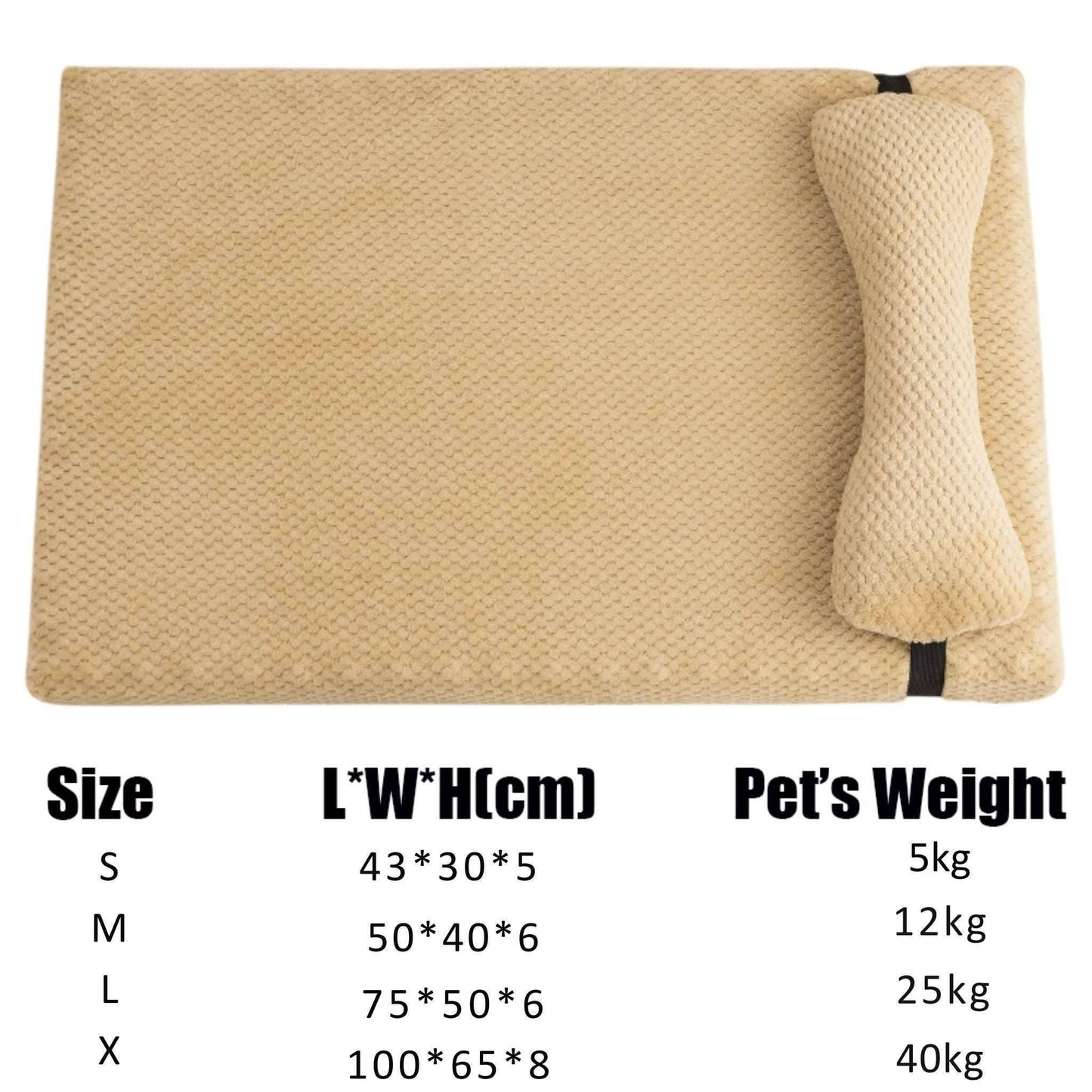 Beige Warm Calming Dog Puppy Bed Mat Pillow Fluffy Plush with Removable Washable Cover for X-Large, Large, Medium, Small Dogs - Trendypet's Zone