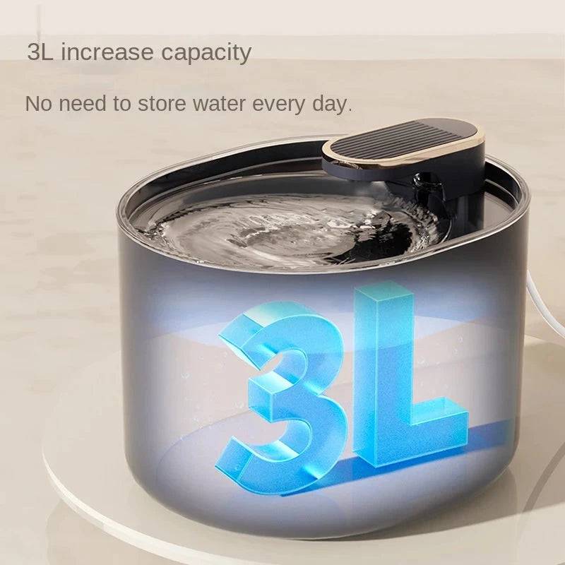 Black 3L Pet Automatic Water Fountain With LED Light Ultra Silent Cat Drinking Water Fountain USB Kitten Electric Mute Pet Water Feeder - Trendypet's Zone