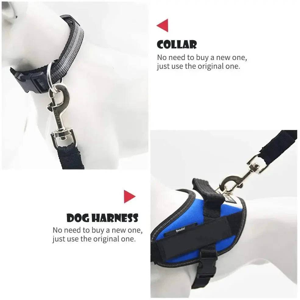 Black Base Model Pet Supplies Car Seat Belt Dog Seat Belt Dog Leash Vehicle Belt Adjustable Cushioning Elastic Reflective Safety Rope for Dog Cat TRENDYPET'S ZONE