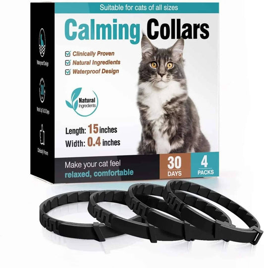 Black Cat Calming Collar 4Packs/30Days Relieve Anxiety Protection Retractable Collars Kitten TRENDYPET'S ZONE