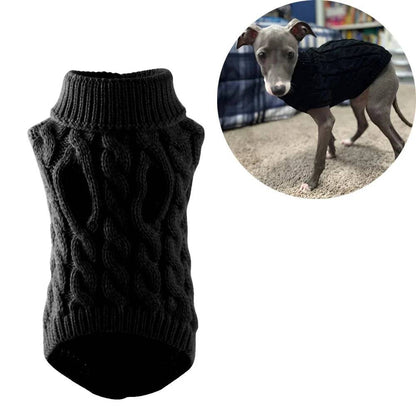 Black Dog Cat Sweaters for Winter Warm Clothes Turtleneck Knitted Vest Coat TRENDYPET'S ZONE