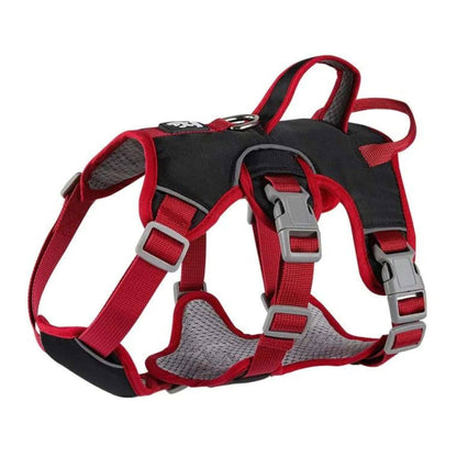 Red Dog Harness NO PULL Outdoor Walking Breathable Reflective Adjustable Harness for Small Medium Large Dogs TRENDYPET'S ZONE