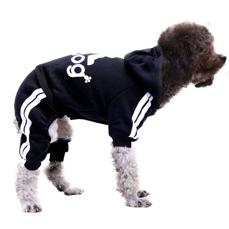 Black Dog Hoodies Winter Pet Jumpsuit Pajamas Four Legged TRENDYPET'S ZONE