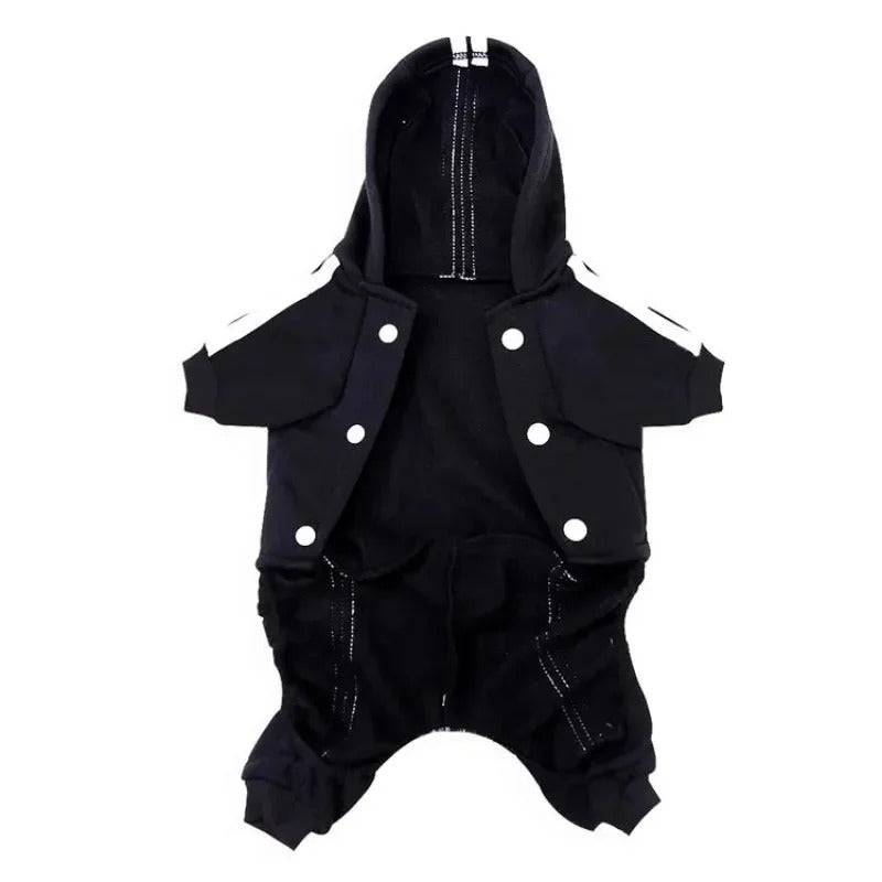 Black Dog Hoodies Winter Pet Jumpsuit Pajamas Four Legged TRENDYPET'S ZONE