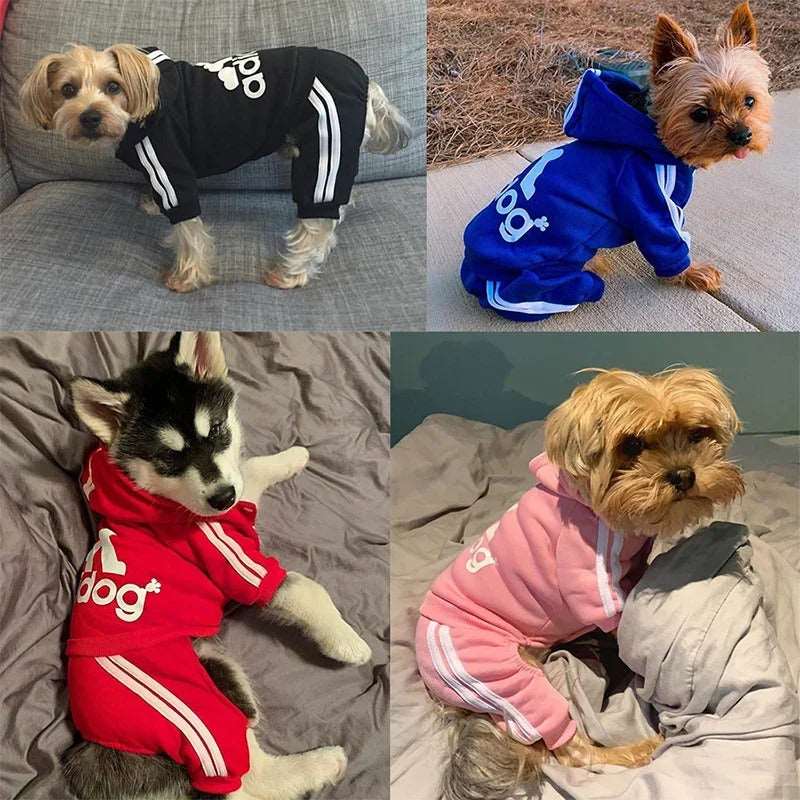 Black Dog Hoodies Winter Pet Jumpsuit Pajamas Four Legged TRENDYPET'S ZONE