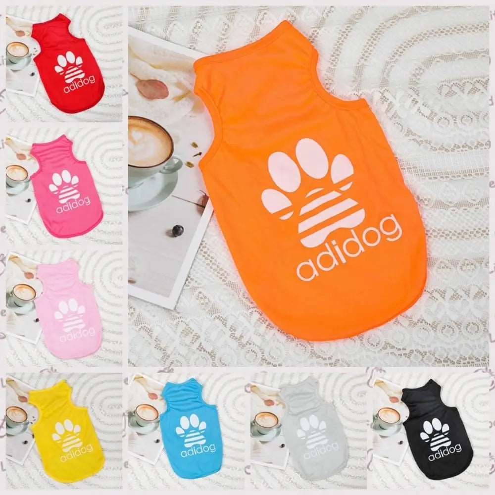 Black Dog Top Puppy Breathable Cool Mesh T-Shirt Cartoon Print Sun Protection Clothing Polyester Thin Vest Summer TRENDYPET'S ZONE