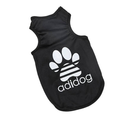 Black Dog Top Puppy Breathable Cool Mesh T-Shirt Cartoon Print Sun Protection Clothing Polyester Thin Vest Summer TRENDYPET'S ZONE