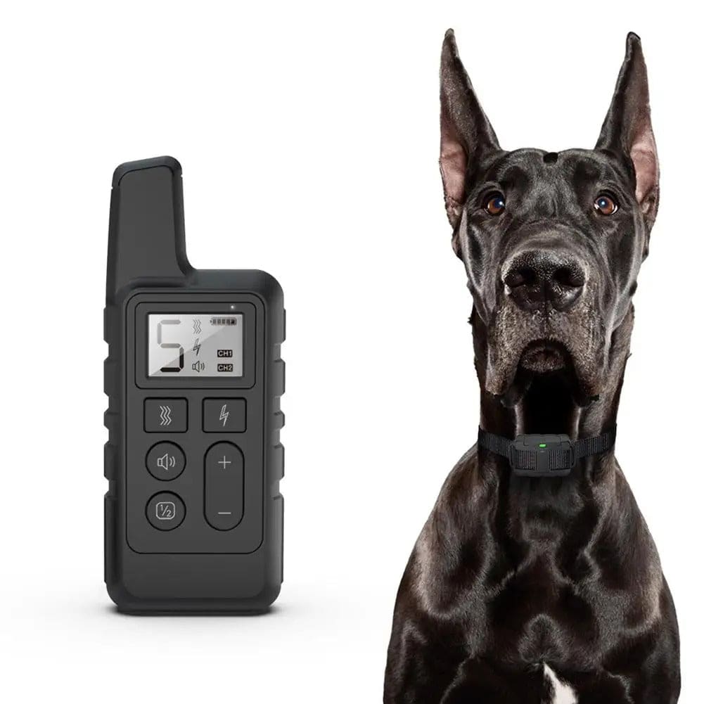 Black Dog Training Collar 500m Control Trainer Device Vibration / Electrostatic pulse / Warning Stop Bark Deterrents - Trendypet's Zone