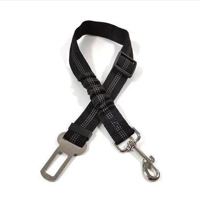 Black Elastic Pet Supplies Car Seat Belt Dog Seat Belt Dog Leash Vehicle Belt Adjustable Cushioning Elastic Reflective Safety Rope for Dog Cat TRENDYPET'S ZONE