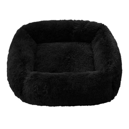 Black Fluffy Dog Sofa Bed Square Pet Beds Cat Mat Plush Dogs House Indoor Winter Warm Pet Sleeping Kennel For Small Medium Large Dogs - Trendypet's Zone