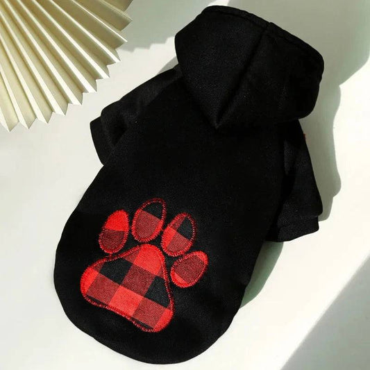 Black Foot Dog Winter Coat Pet Jacket Plaid Vest Cold Weather Clothes Apparel - Trendypet's Zone