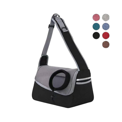 Black Grey Portable Bag Pet Crossbody Bag Dog Cat One Shoulder Carrier Breathable Mesh Puppy Kitten Handbag - Trendypet's Zone