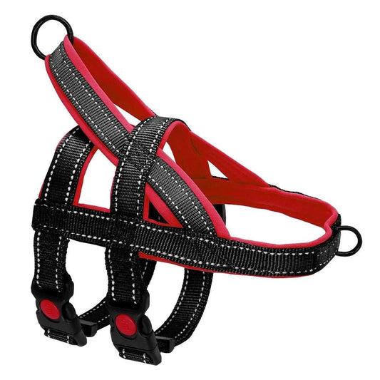 Black No Pull Nylon Dog Harness Reflective Adjustable Dog Harness Vest For Medium Large Dogs Walking Training Belt TRENDYPET'S ZONE