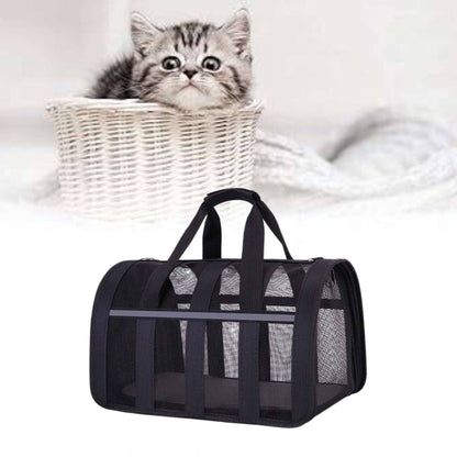 Black Pet Carrying Bag Large Capacity Portable Breathable Shoulder Bag For Outdoor Use Suitable For All Seasons TRENDYPET'S ZONE