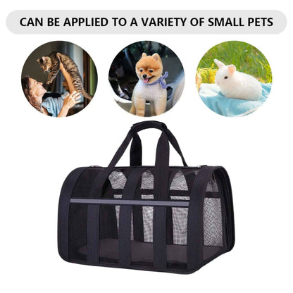 Black Pet Carrying Bag Large Capacity Portable Breathable Shoulder Bag For Outdoor Use Suitable For All Seasons TRENDYPET'S ZONE