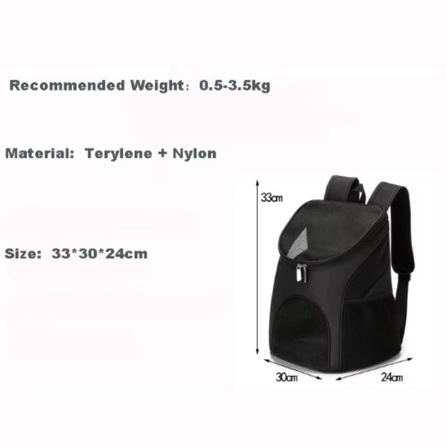 Black Portable Foldable Mesh Pet Carrier Dog Backpack Breathable Bag Dog Cat Large Capacity Outdoor Travel Carrier Double Shoulder Bag TRENDYPET'S ZONE