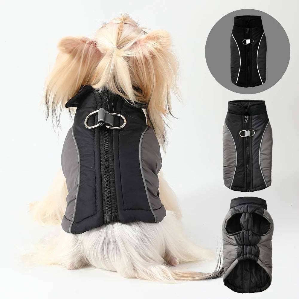 Black Reflective Winter Jacket Windproof Dog Coats & Vests TRENDYPET'S ZONE