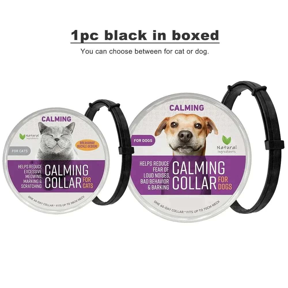 Black Safe Cat Calming Collar 1Pack/60Days Adjustable Anxiety Reduction Pheromone Lasting Natural Calm Pet Collar Boxed OPP Bag - Trendypet's Zone