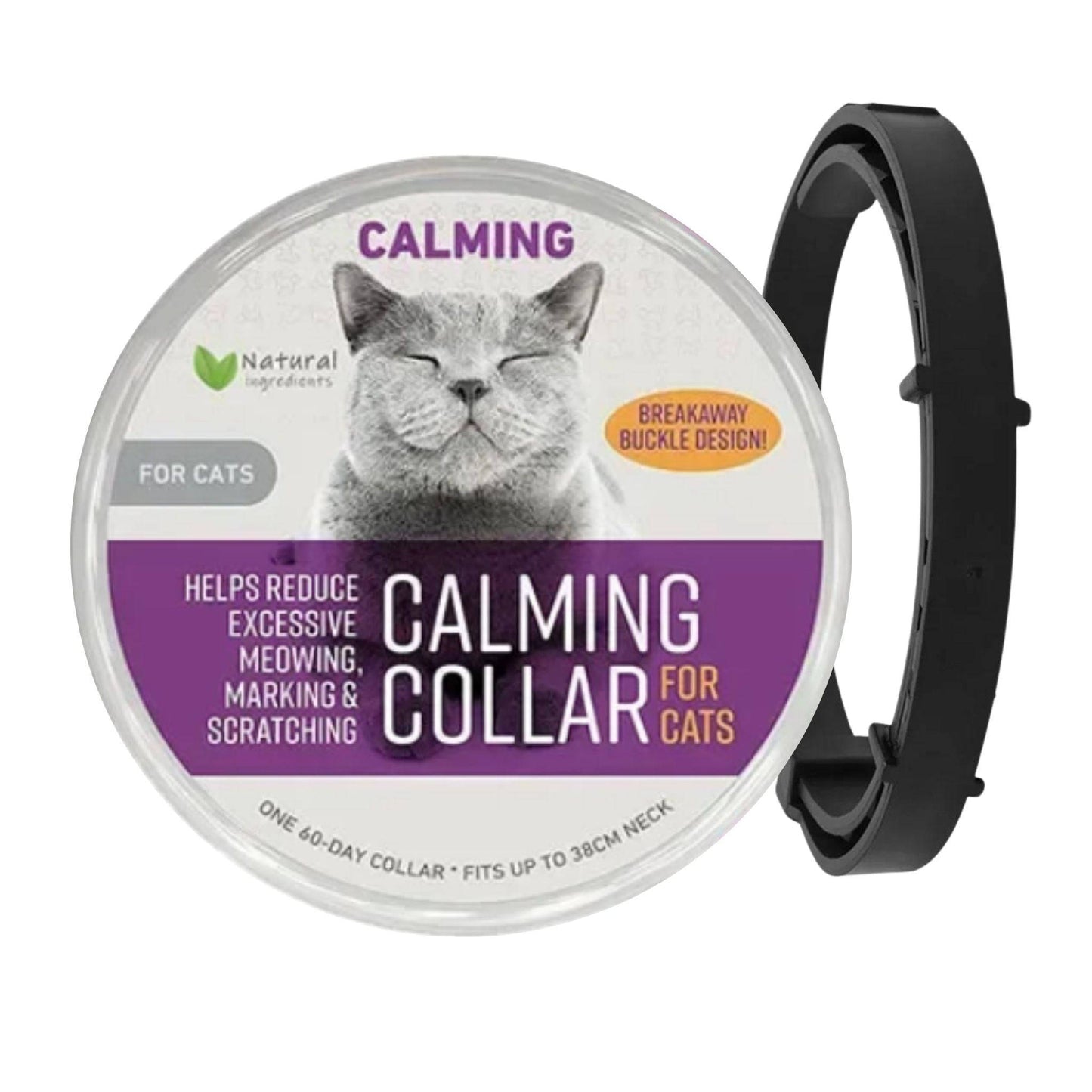 Black Safe Cat Calming Collar 1Pack/60Days Adjustable Anxiety Reduction Pheromone Lasting Natural Calm Pet Collar Boxed OPP Bag - Trendypet's Zone