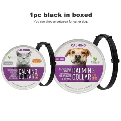 Black Safe Dog Calming Collar 1Pack/60Days Adjustable Anxiety Reduction Pheromone Lasting Natural Calm Pet Collar Boxed OPP Bag - Trendypet's Zone