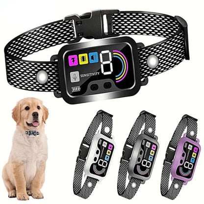 Black Smart Anti Barking Collar for Small Medium Large Breed Dogs Rechargeable Puppy Bark Collar with 4 Training Modes & 8 Adjustable Sensitivity - Trendypet's Zone