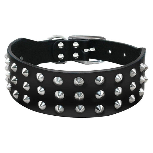 Black Spiked Studded Leather Dog Collar Adjustable Anti-Bite Puppy Neck Strap Collars For Small Medium Dogs TRENDYPET'S ZONE