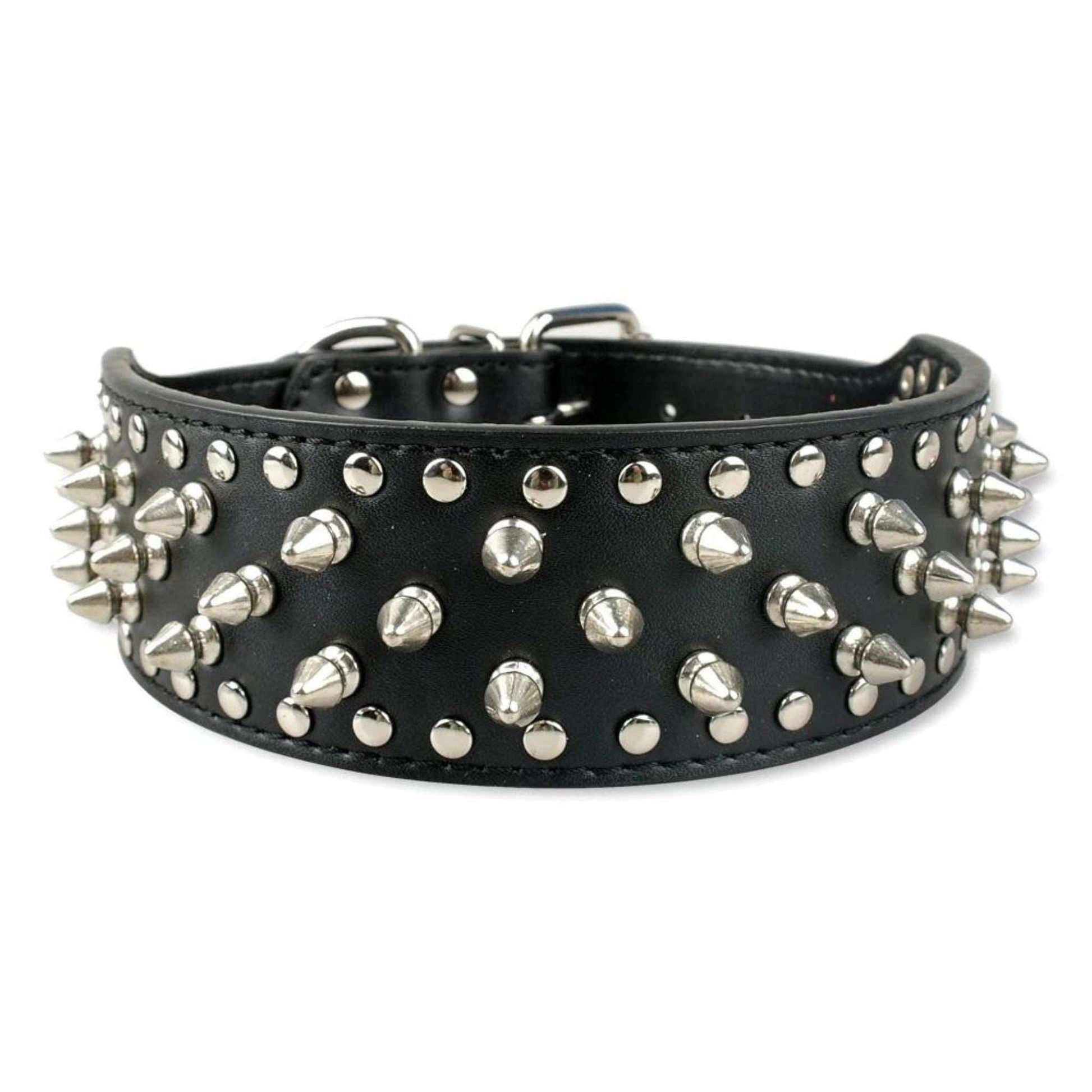 Black Spiked Studded Leather Dog Collar Adjustable Anti-Bite Puppy Neck Strap Collars For Small Medium Dogs TRENDYPET'S ZONE